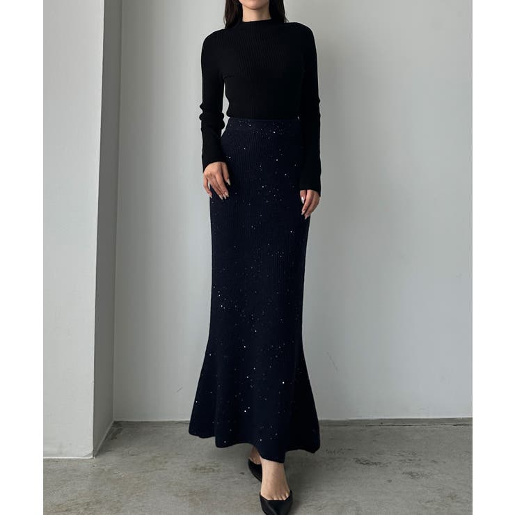 Louere スパンコールマーメイドニットスカート | Louere | 詳細画像12 
