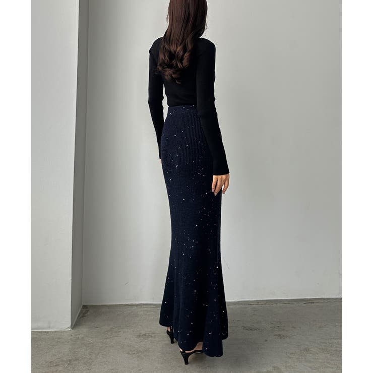 Louere スパンコールマーメイドニットスカート | Louere | 詳細画像15 