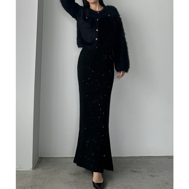 Louere スパンコールマーメイドニットスカート | Louere | 詳細画像3 