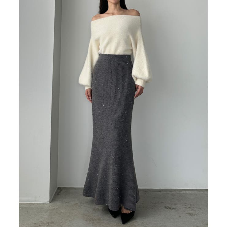 Louere スパンコールマーメイドニットスカート | Louere | 詳細画像7 
