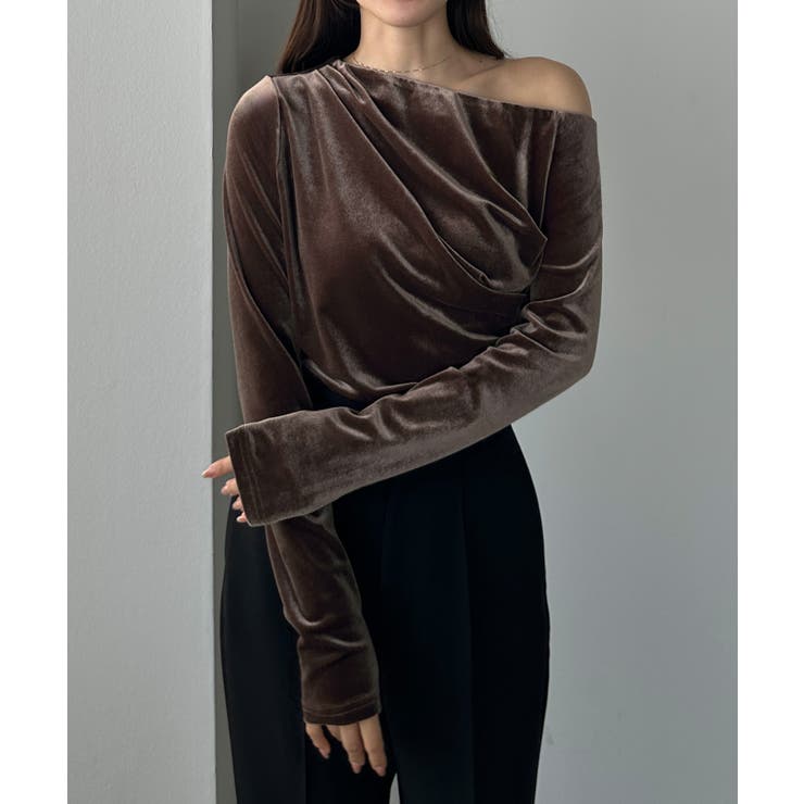 Louere ワンショルドレープベロアトップス | Louere | 詳細画像11 
