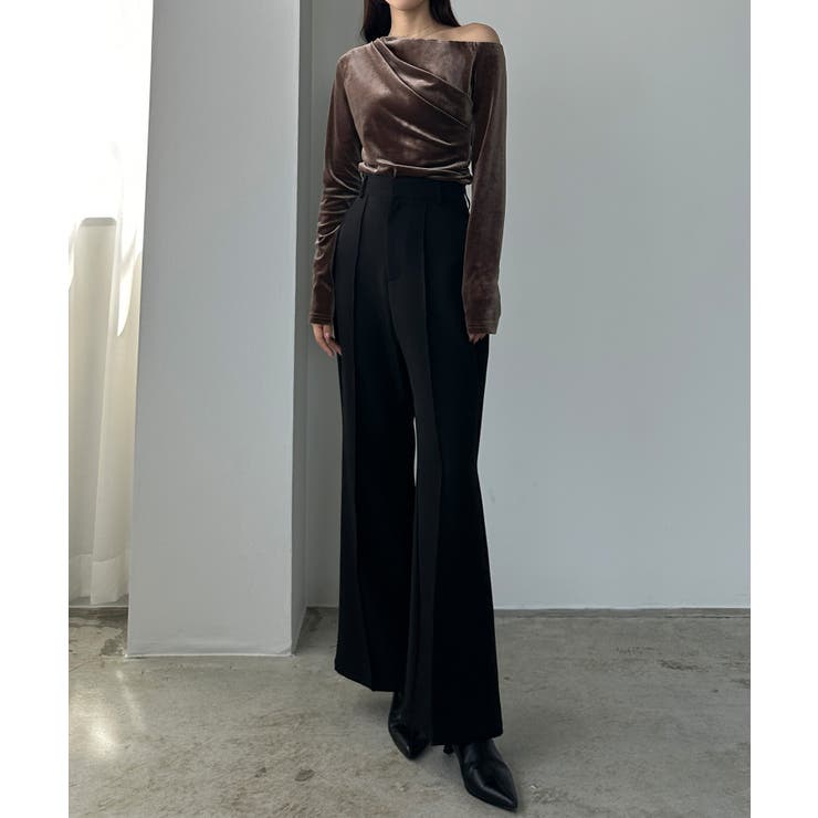 Louere ワンショルドレープベロアトップス | Louere | 詳細画像13 