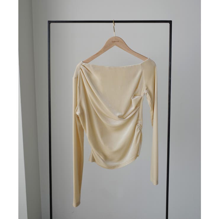 Louere ワンショルドレープベロアトップス | Louere | 詳細画像17 