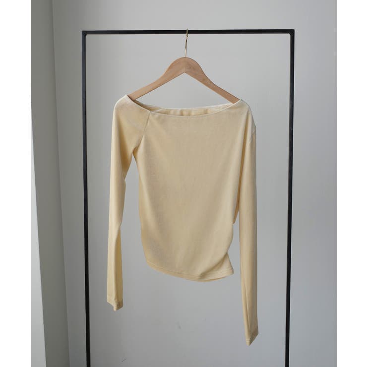 Louere ワンショルドレープベロアトップス | Louere | 詳細画像18 