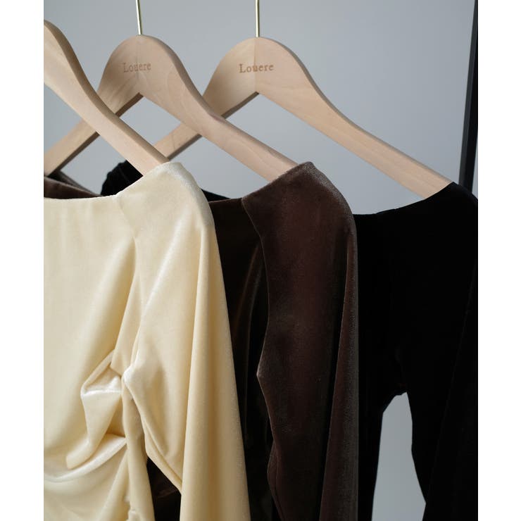 Louere ワンショルドレープベロアトップス | Louere | 詳細画像19 