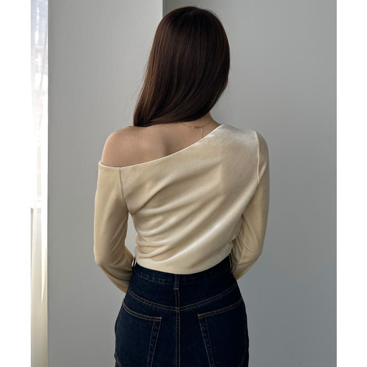 Louere ワンショルドレープベロアトップス | Louere | 詳細画像8 