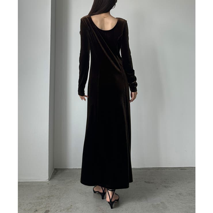 Louere 前後2wayベロアセミフレアワンピース(薄手、裏地無し) | Louere | 詳細画像10