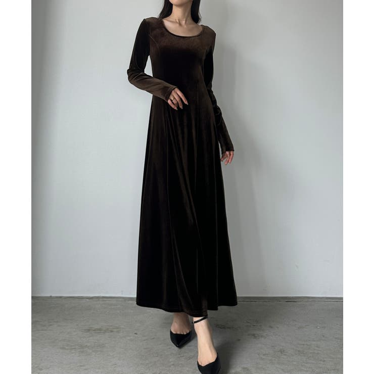 Louere 前後2wayベロアセミフレアワンピース(薄手、裏地無し) | Louere | 詳細画像11