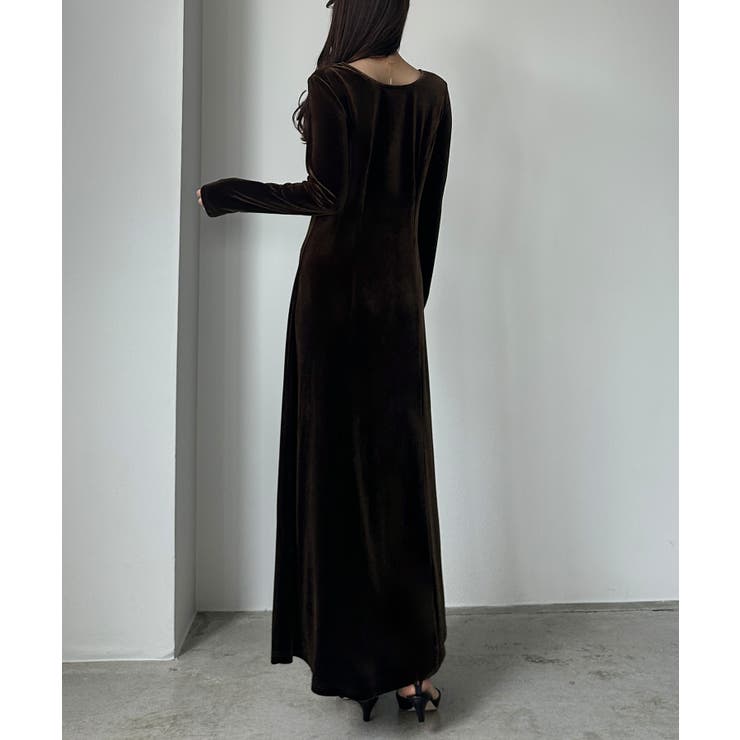 Louere 前後2wayベロアセミフレアワンピース(薄手、裏地無し) | Louere | 詳細画像12