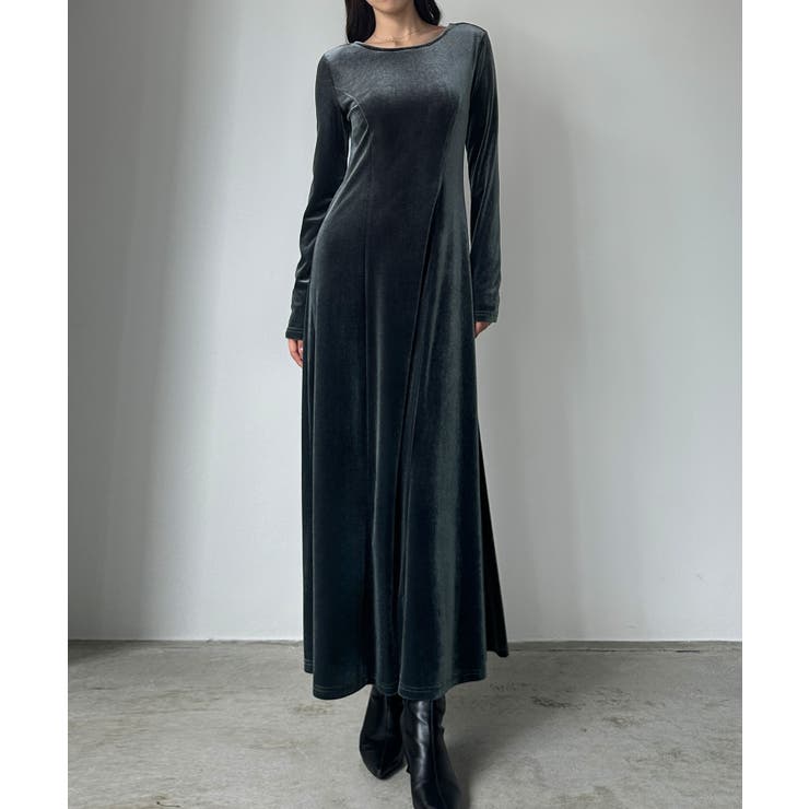 Louere 前後2wayベロアセミフレアワンピース(薄手、裏地無し) | Louere | 詳細画像13