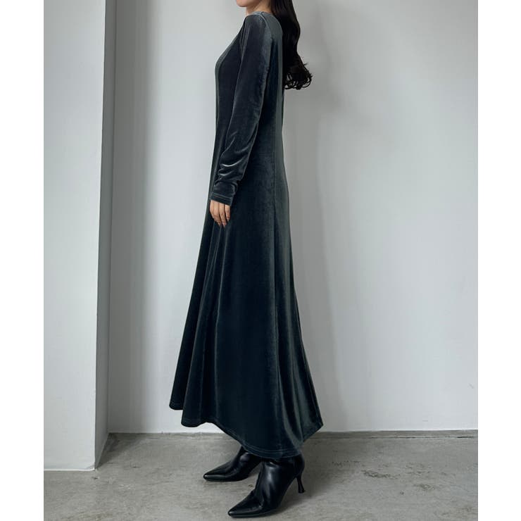 Louere 前後2wayベロアセミフレアワンピース(薄手、裏地無し) | Louere | 詳細画像14