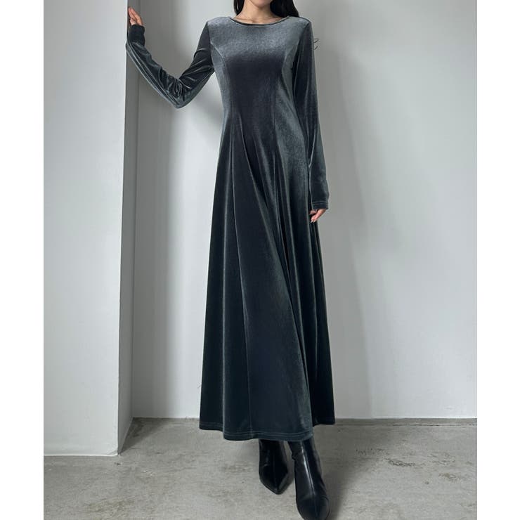 Louere 前後2wayベロアセミフレアワンピース(薄手、裏地無し) | Louere | 詳細画像15