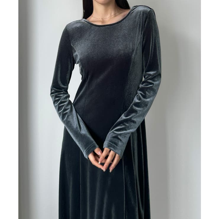 Louere 前後2wayベロアセミフレアワンピース(薄手、裏地無し) | Louere | 詳細画像17