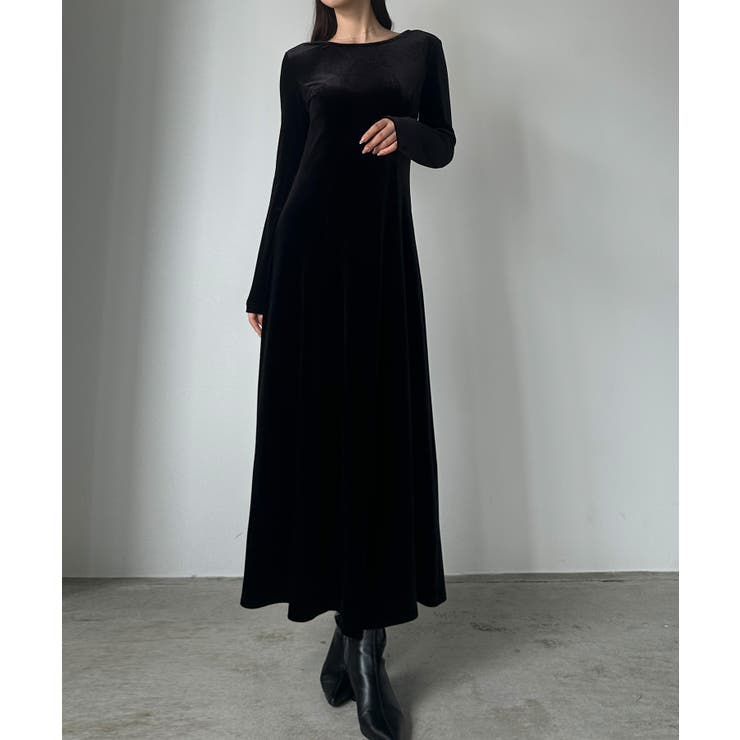 Louere 前後2wayベロアセミフレアワンピース(薄手、裏地無し) | Louere | 詳細画像4