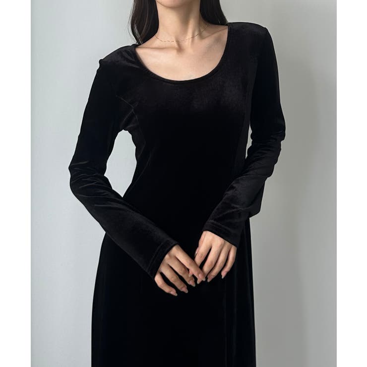 Louere 前後2wayベロアセミフレアワンピース(薄手、裏地無し) | Louere | 詳細画像5