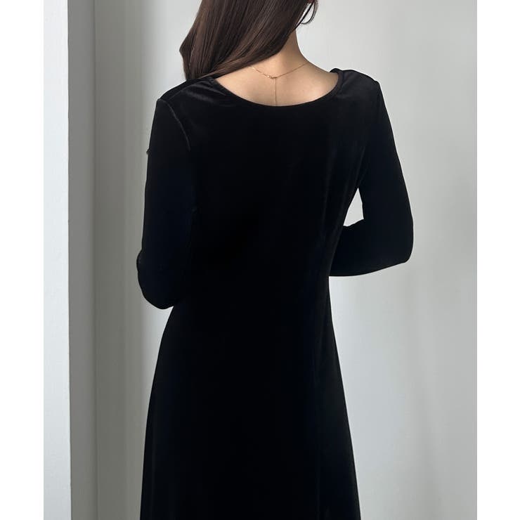 Louere 前後2wayベロアセミフレアワンピース(薄手、裏地無し) | Louere | 詳細画像6