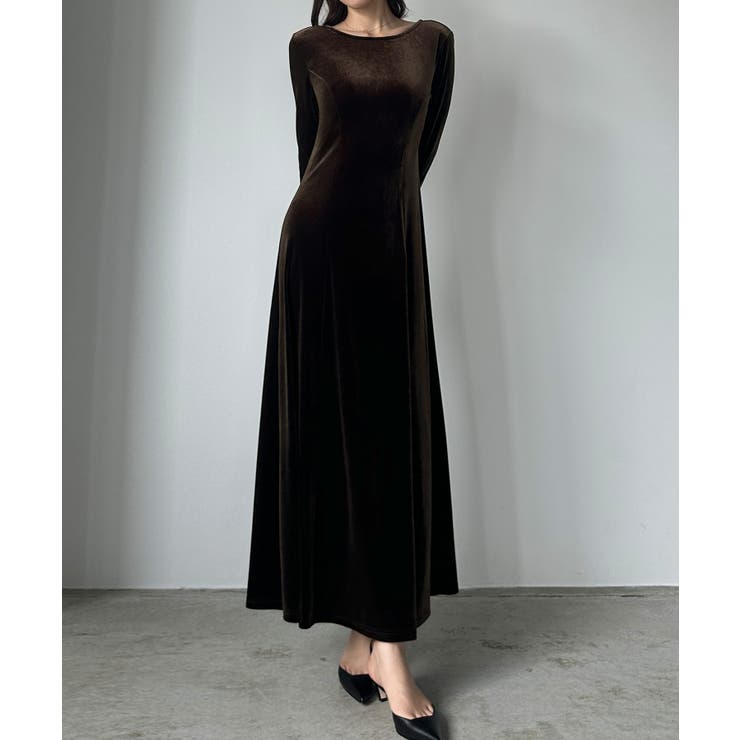 Louere 前後2wayベロアセミフレアワンピース(薄手、裏地無し) | Louere | 詳細画像8