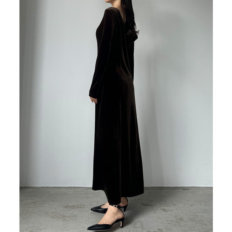 Louere 前後2wayベロアセミフレアワンピース(薄手、裏地無し) | Louere | 詳細画像9