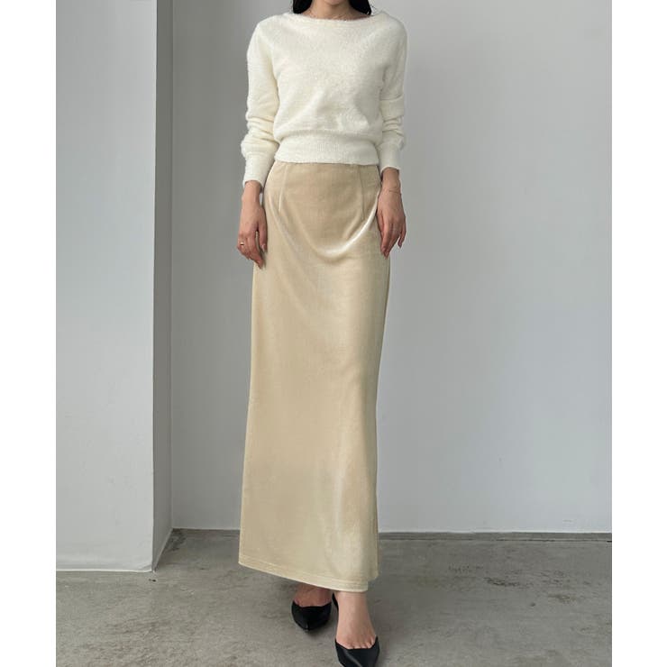sale　aere ハイウエストベロアスカート 36 Louere ハイウエストべロアナロースカート[品番：AMTW0012557