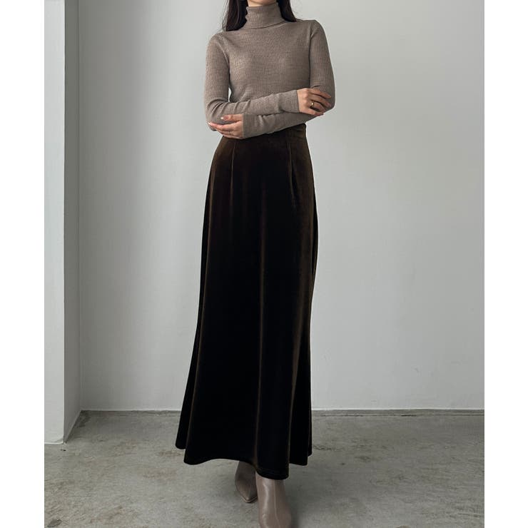 Louere ハイウエストべロアナロースカート | Louere | 詳細画像6 