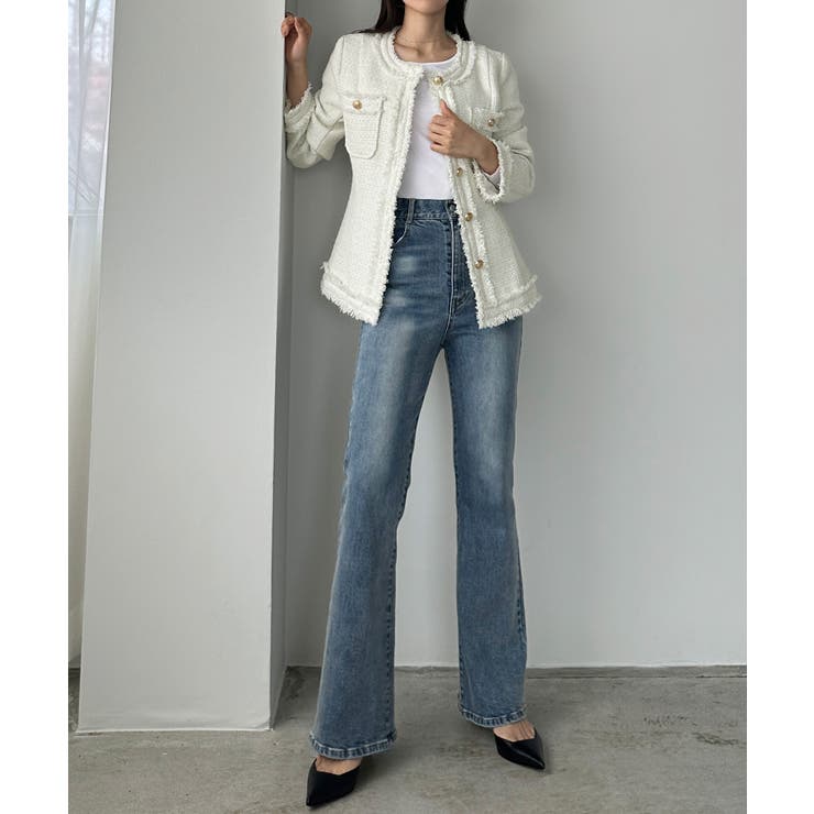 Louere ウエストシェイプラメツイードジャケット | Louere | 詳細画像10 