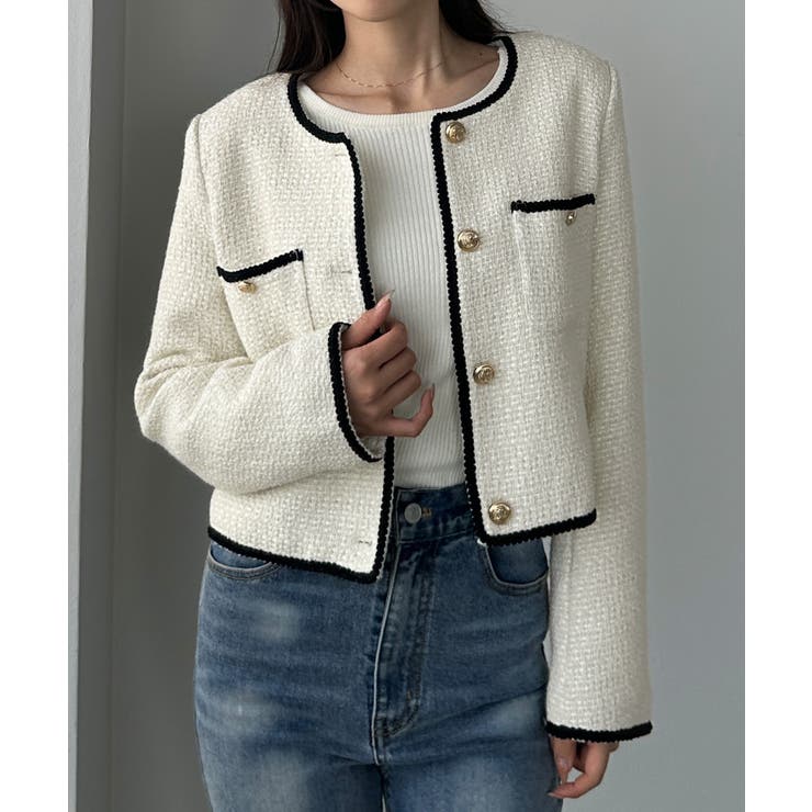 Louere 配色ラメツイードジャケット | Louere | 詳細画像6