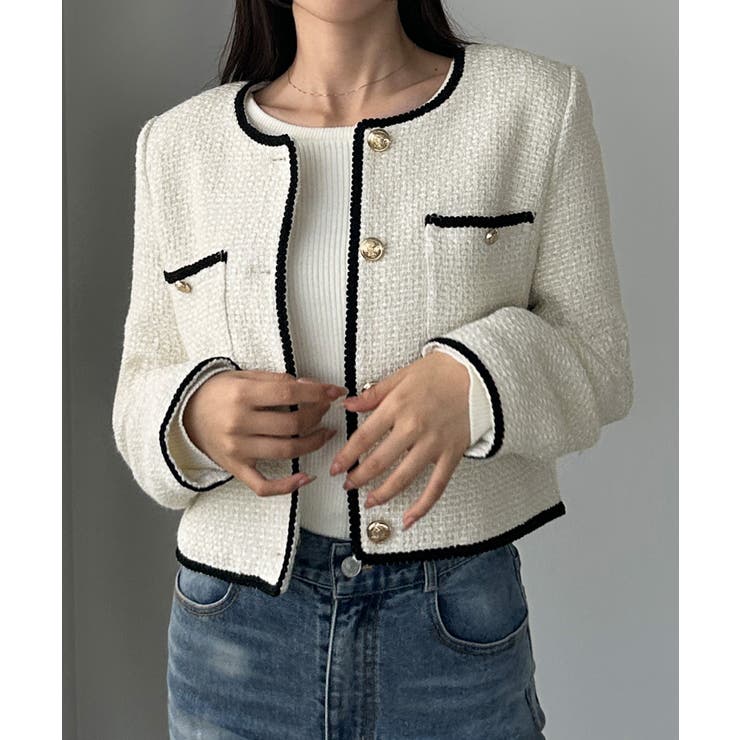 Louere 配色ラメツイードジャケット | Louere | 詳細画像7