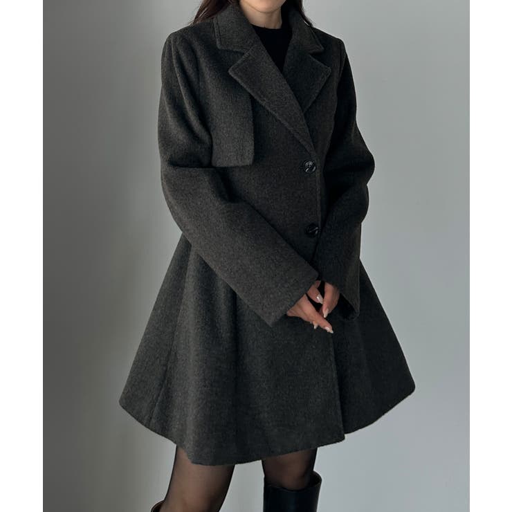 Louere ミドル丈ウエストシェイプフレアコート | Louere | 詳細画像10