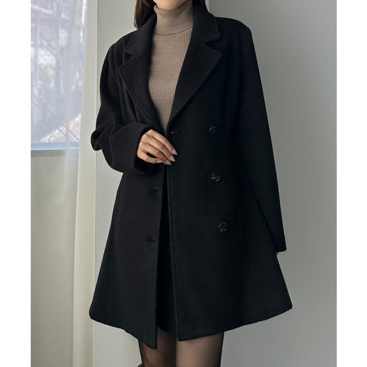 Louere ミドル丈ウエストシェイプフレアコート | Louere | 詳細画像2