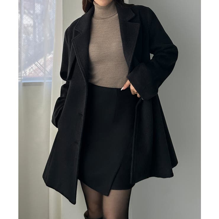 Louere ミドル丈ウエストシェイプフレアコート | Louere | 詳細画像3