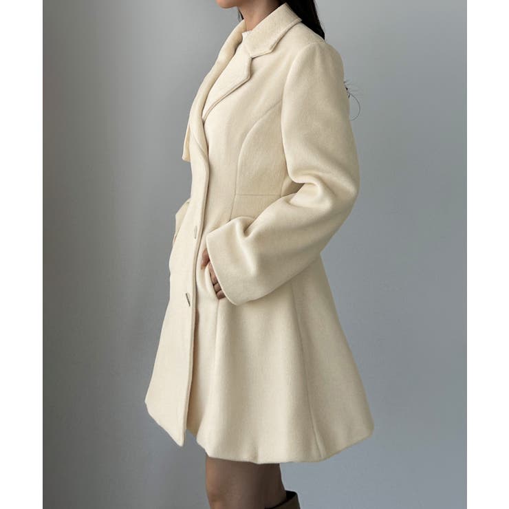 Louere ミドル丈ウエストシェイプフレアコート | Louere | 詳細画像6