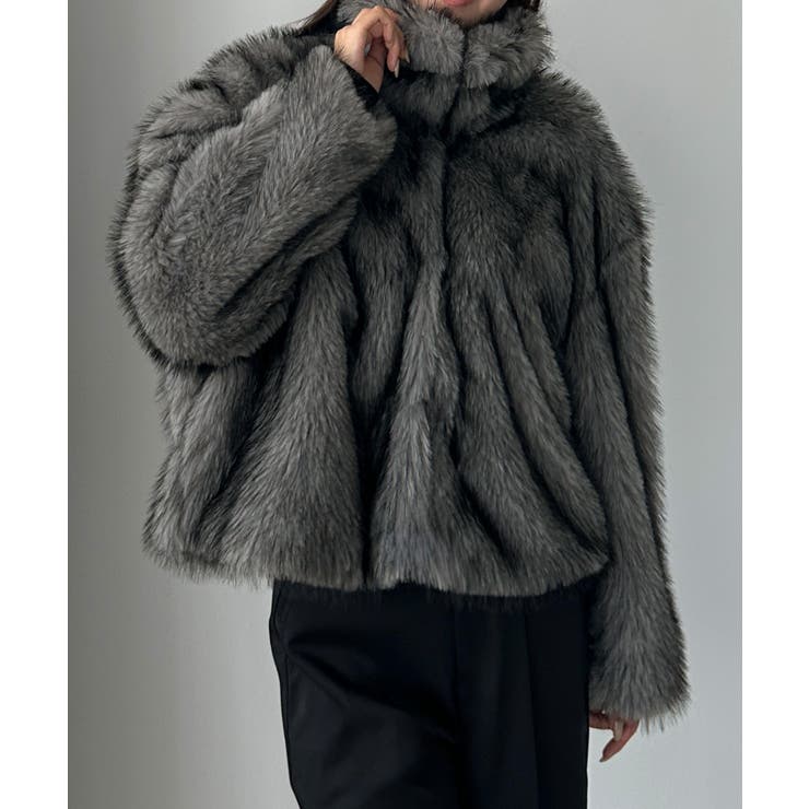 Louere 2wayカラーフェイクファーショートコート | Louere | 詳細画像14 