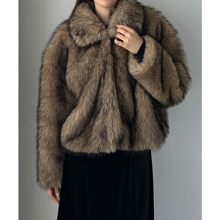 Louere 2wayカラーフェイクファーショートコート | Louere | 詳細画像3 