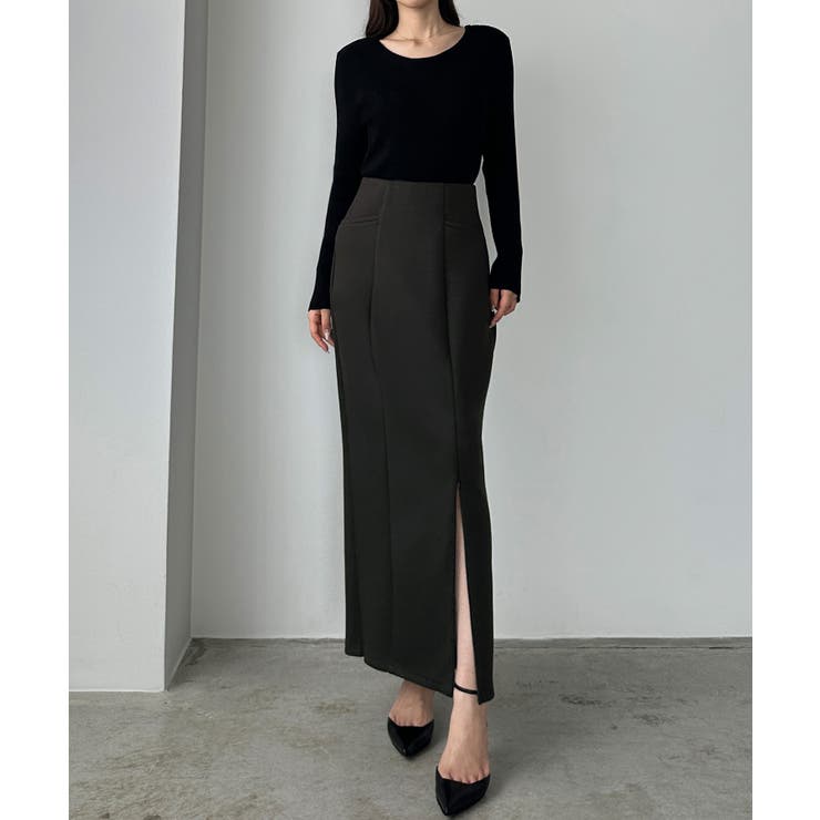 Louere ポケットデザインファスナースリットIラインポンチスカート | Louere | 詳細画像6 