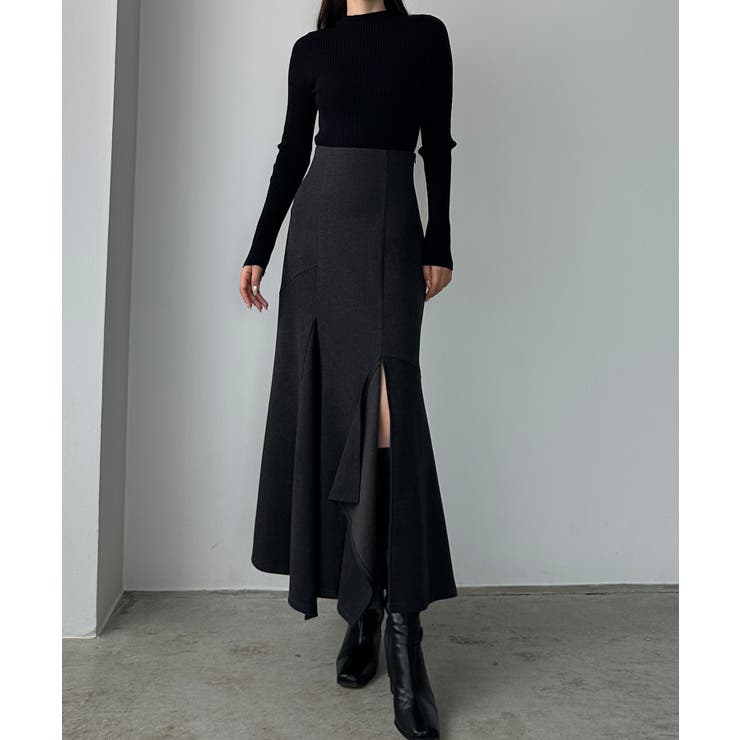 Louere ウォームイレヘム深スリットハイウエストマーメイドスカート | Louere | 詳細画像5