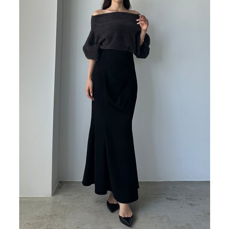 Louere ハイウエストドレープマーメイドスカート(通年素材) | Louere | 詳細画像2