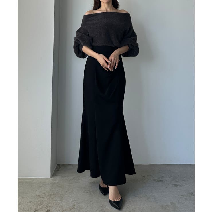 Louere ハイウエストドレープマーメイドスカート(通年素材) | Louere | 詳細画像3