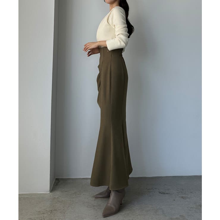 Louere ハイウエストドレープマーメイドスカート(通年素材) | Louere | 詳細画像7