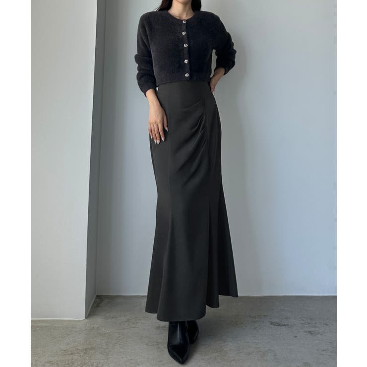 Louere ハイウエストドレープマーメイドスカート(通年素材) | Louere | 詳細画像9