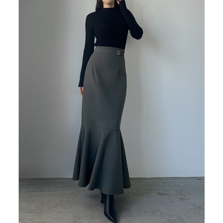 チャコール | Louere ウエストベルトマーメイドスカート(通年素材) | Louere