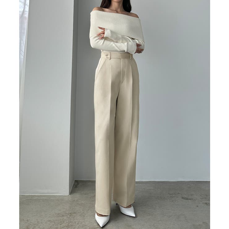 アイボリー | Louere ベルトデザインパンツ | Louere