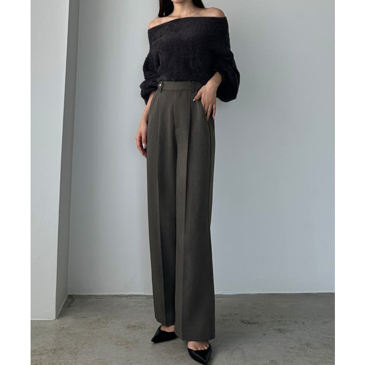 チャコール | Louere ベルトデザインパンツ | Louere