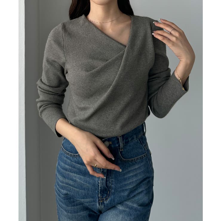 Louere ドレープアシメネックニットトップス | Louere | 詳細画像11 