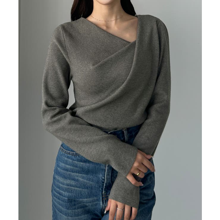 Louere ドレープアシメネックニットトップス | Louere | 詳細画像12 