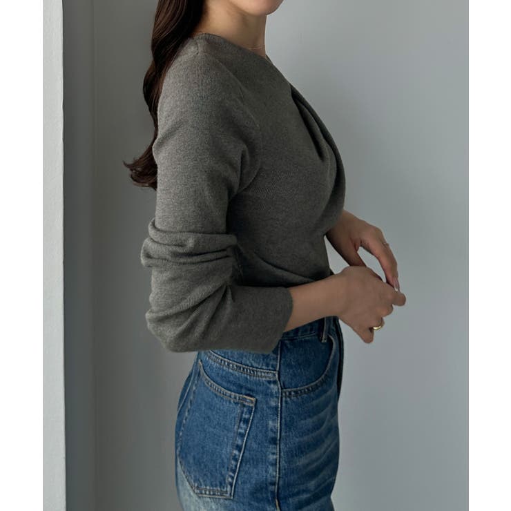 Louere ドレープアシメネックニットトップス | Louere | 詳細画像13 