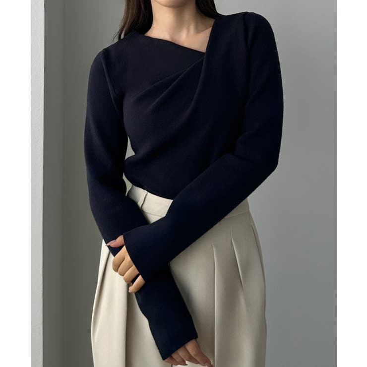 Louere ドレープアシメネックニットトップス | Louere | 詳細画像21 