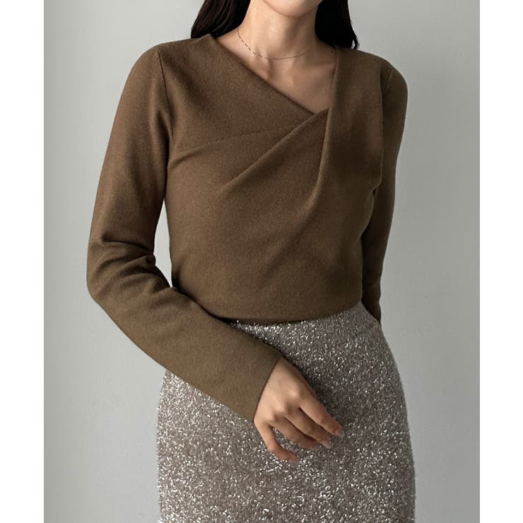 Louere ドレープアシメネックニットトップス | Louere | 詳細画像28 