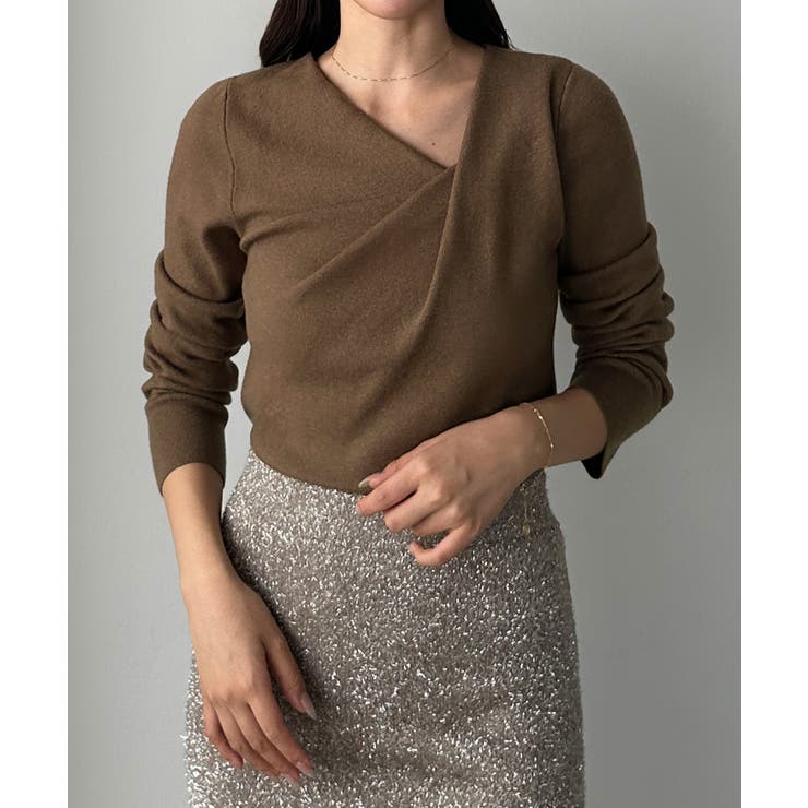 Louere ドレープアシメネックニットトップス | Louere | 詳細画像30 