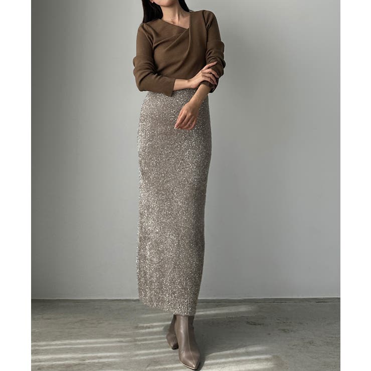 Louere ドレープアシメネックニットトップス | Louere | 詳細画像33 