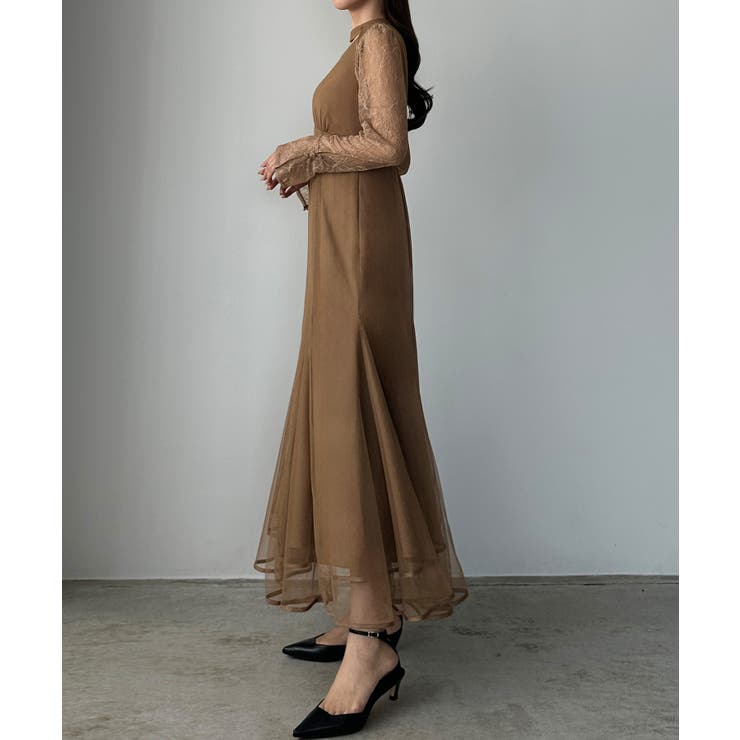 Louere チョーカーデザインチュールマーメイドワンピース | Louere | 詳細画像10 